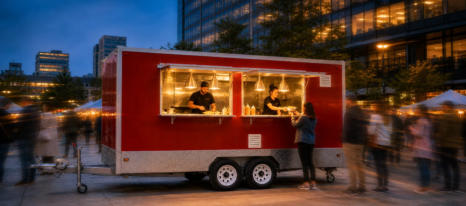 Concept night-market scene with a Market Series trailer